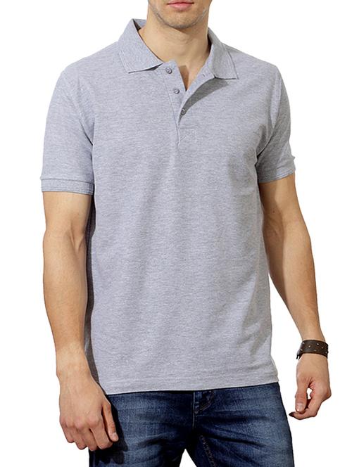 grey polo neck cotton t-shirt - 11533015 - Very Small Image - 1