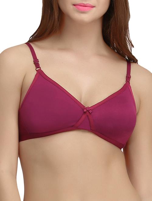 purple cotton regular bra - 11533371 - Very Small Image - 1