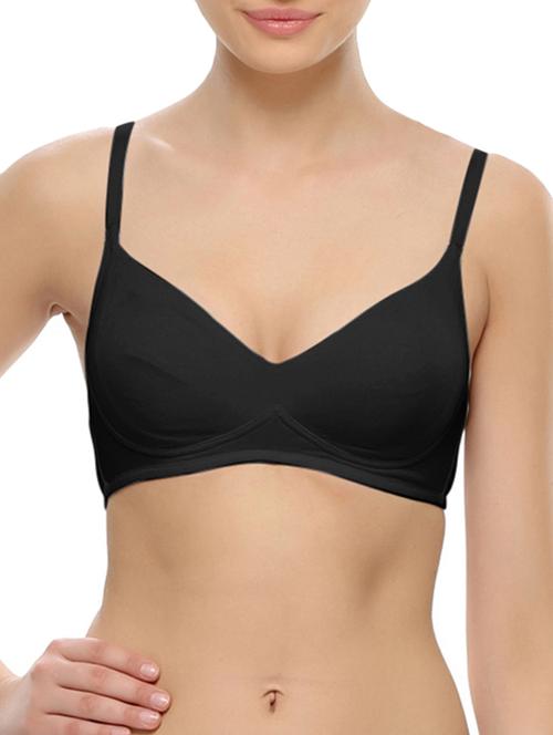 black cotton regular bra - 11533389 - Very Small Image - 1