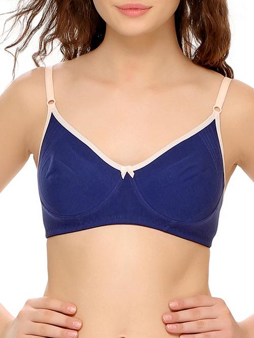 blue cotton regular bra - 11533398 - Very Small Image - 1