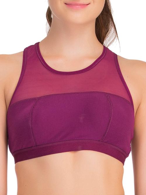 purple cotton sports bra - 11533436 - Very Small Image - 1