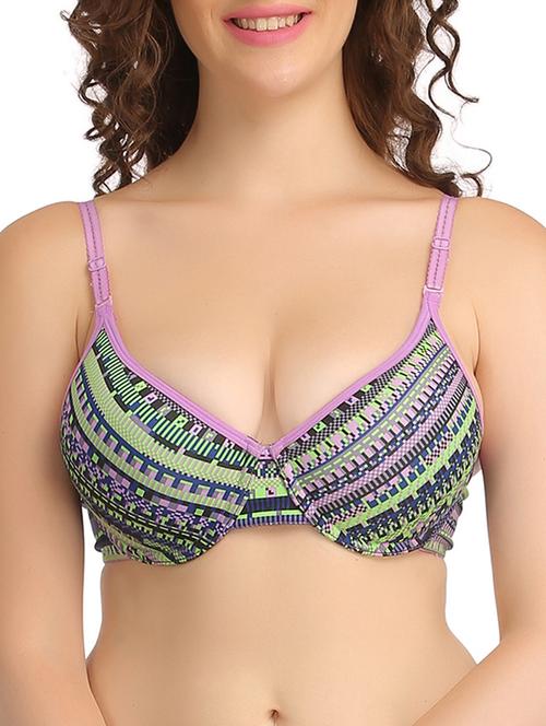 purple nylon plunge bra - 11533477 - Very Small Image - 1