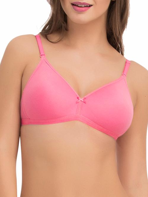 pink cotton tshirt bra - 11533490 - Very Small Image - 1