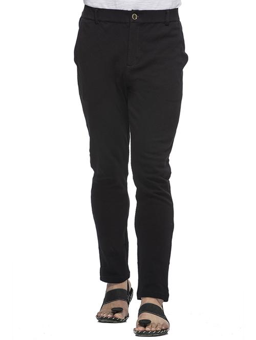 solid black cotton track pant - 11535423 - Very Small Image - 1