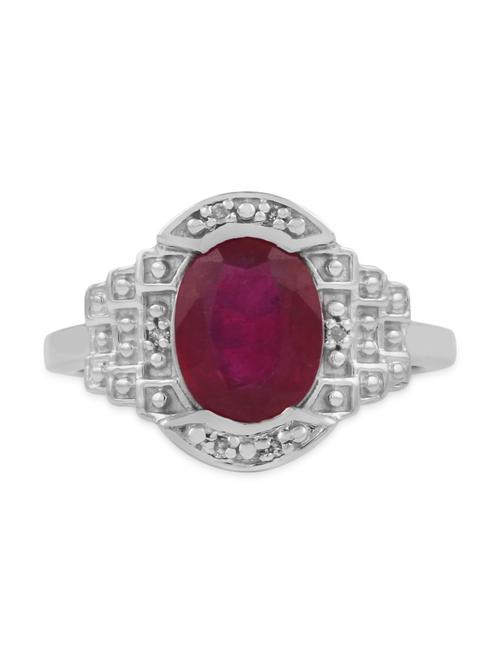 sterling silver ruby and diamond precious ring - 11537126 - Very Small Image - 1
