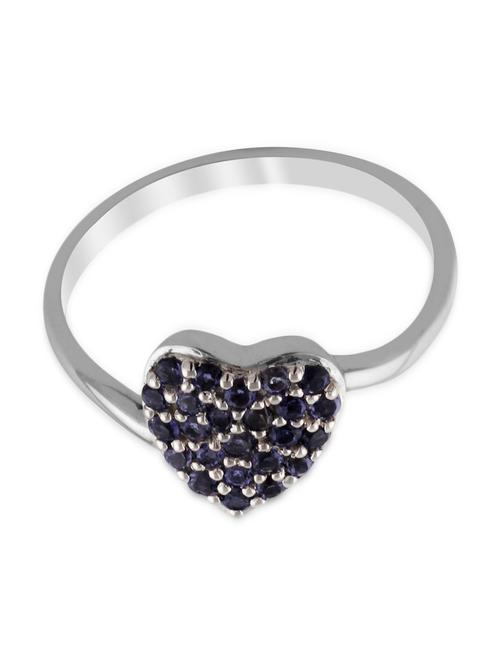 sterling silver heart shape ring with iolite gemstone - 11537137 - Very Small Image - 1