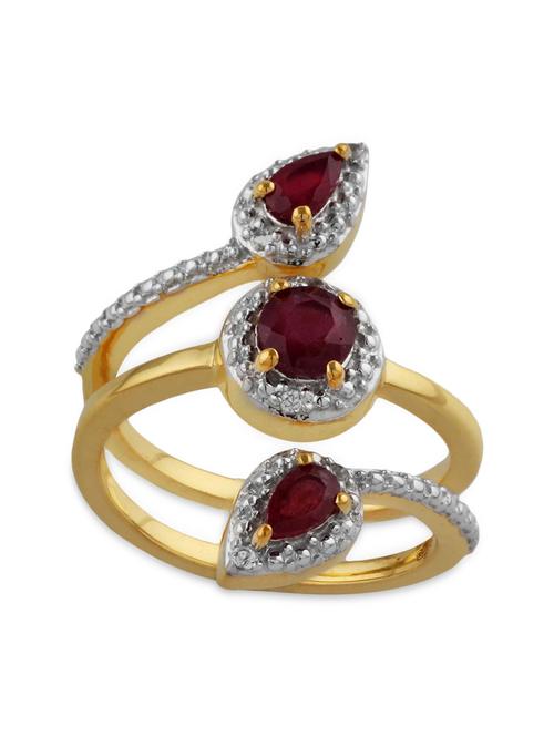 sterling silver ruby & topaz ring - 11537138 - Very Small Image - 1