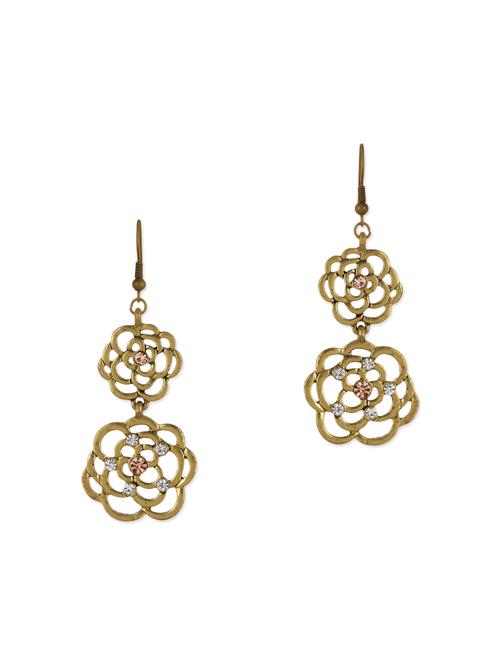 gold toned embellished metal earrings - 11538888 - Very Small Image - 1