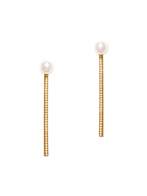 gold toned embellished metal earrings - 11538902 - Very Small Image - 1
