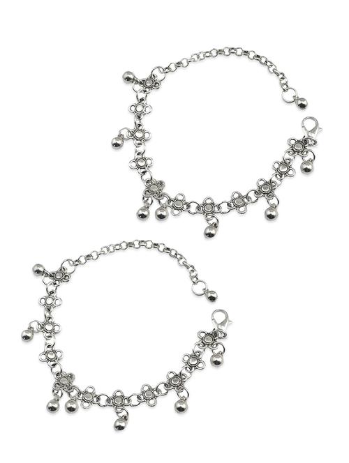 silver metal anklets and payal - 11539028 - Very Small Image - 1