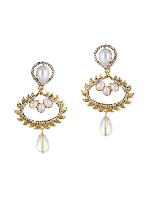 gold metal drop earring - 11539054 - Very Small Image - 1
