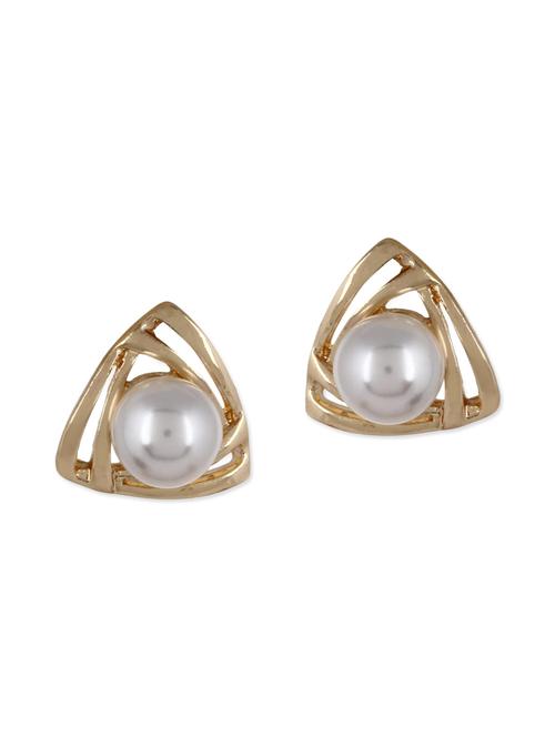gold metal studs earring - 11539061 - Very Small Image - 1