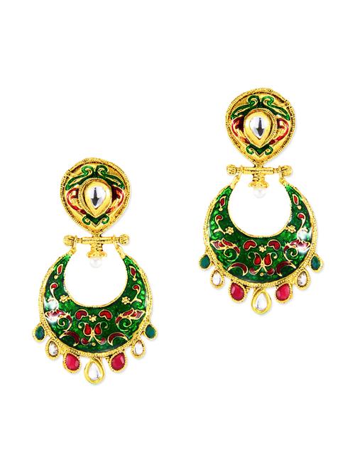 green metal chandellier earring - 11539844 - Very Small Image - 1