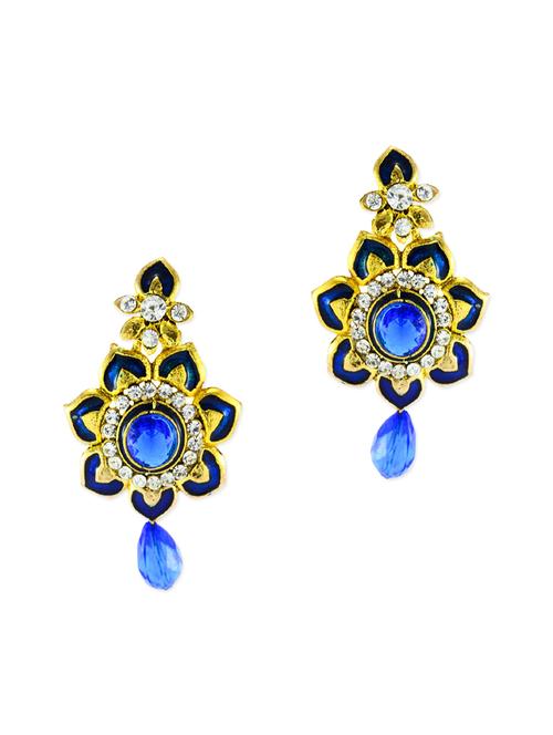 blue metal drop earring - 11539861 - Very Small Image - 1