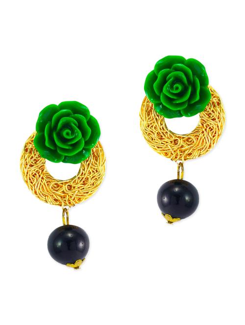 green metal drop earring - 11539880 - Very Small Image - 1