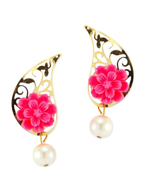 pink metal drop earring - 11539883 - Very Small Image - 1