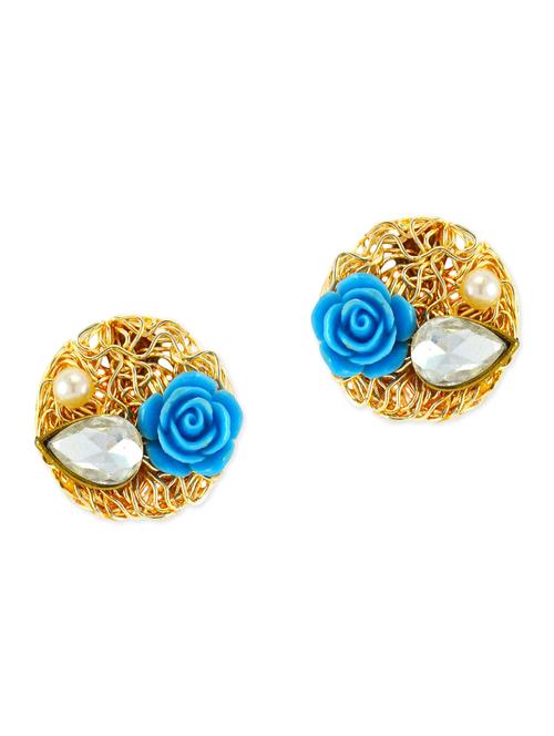 blue metal studs earring - 11539885 - Very Small Image - 1