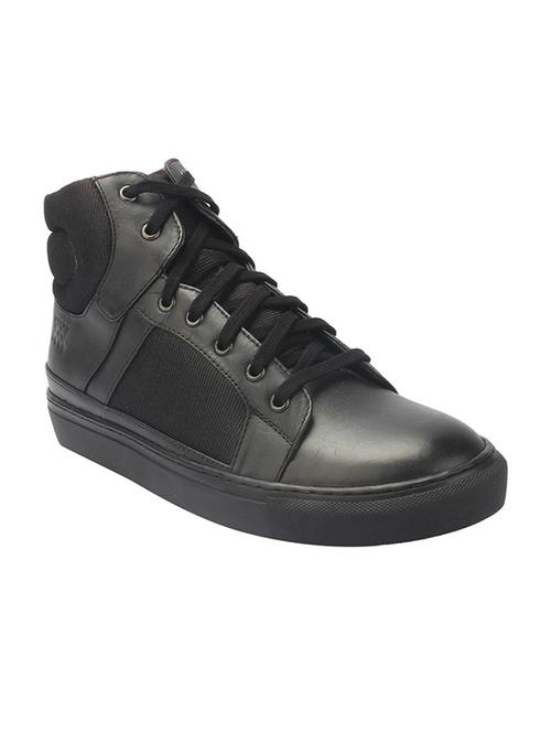 genuine leather black lace up sneakers - 11541581 - Very Small Image - 1
