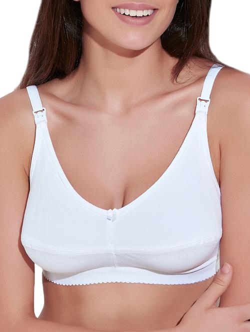 white cotton maternitynursing bra - 11542003 - Very Small Image - 1