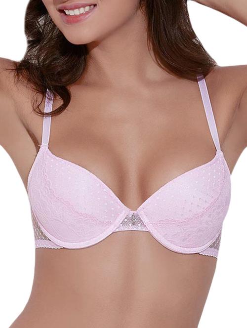 pink nylon plunge bra - 11542028 - Very Small Image - 1