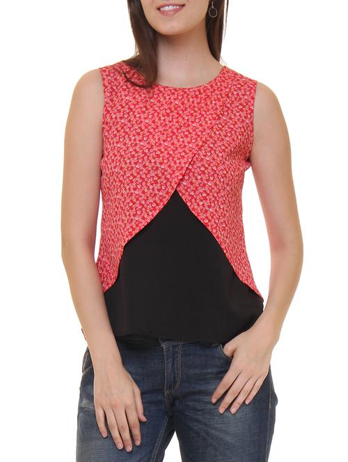 pink crepe regular top - 11543133 - Very Small Image - 1