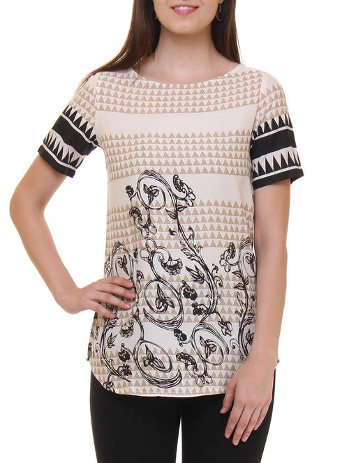 curved hem printed top - 11543134 - Very Small Image - 1