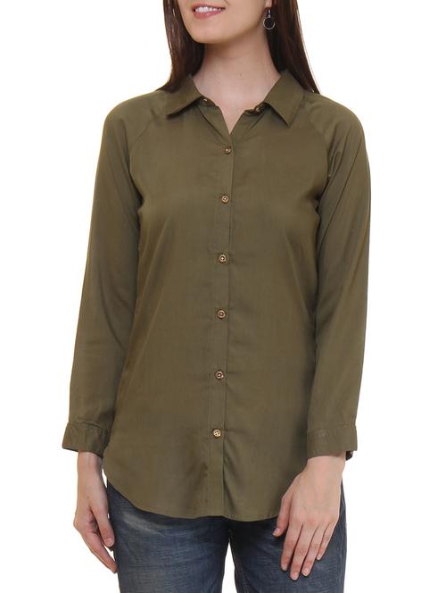 green rayon regular shirt - 11543154 - Very Small Image - 1