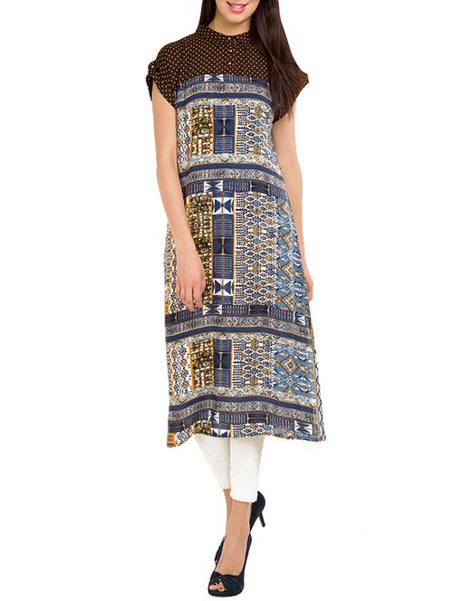 multi colored viscose printed kurta - 11544133 - Very Small Image - 1