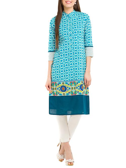 blue cotton kurta - 11544162 - Very Small Image - 1
