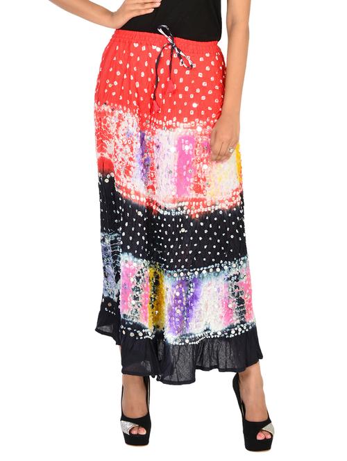 multi color, cotton tie and dye skirt - 11552731 - Very Small Image - 1