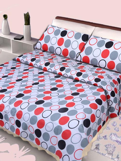 multi colored cotton double bedsheet with 2 pillow covers - 11552933 - Very Small Image - 1