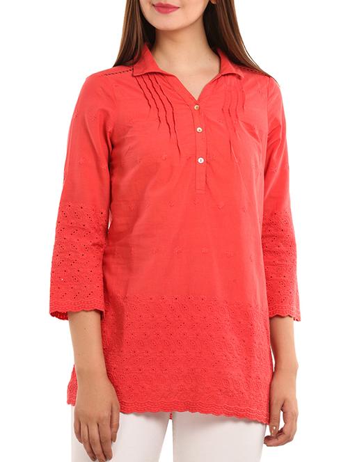 orange cotton regular top - 11554352 - Very Small Image - 1