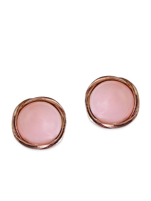 pink metal studs earrings - 11555352 - Very Small Image - 1