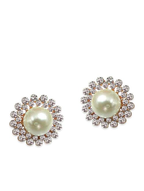 white metal studs earrings - 11555356 - Very Small Image - 1