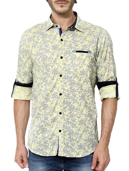 yellow cotton casual shirt - 11555481 - Very Small Image - 1