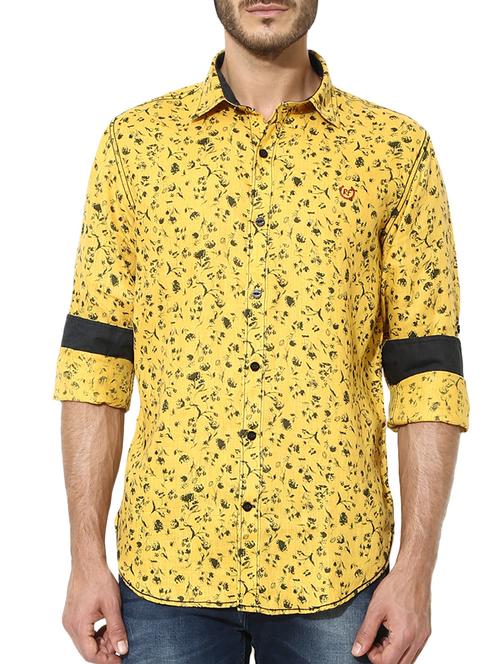 yellow cotton casual shirt - 11555497 - Very Small Image - 1