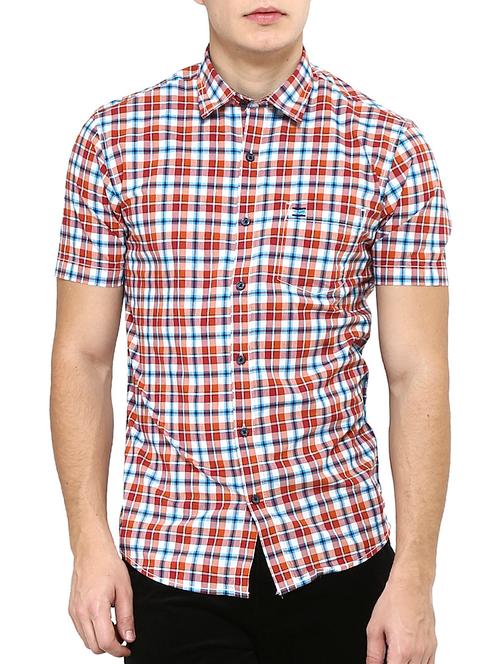 orange cotton casual shirt - 11555557 - Very Small Image - 1