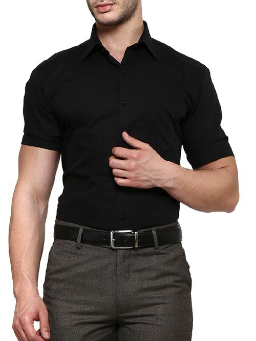 black cotton formal shirt - 11555649 - Very Small Image - 1
