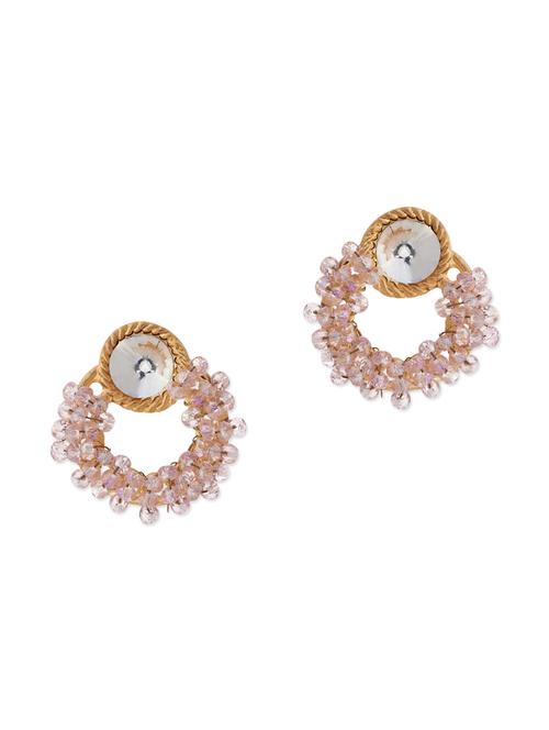 pink metal studs earring - 11556220 - Very Small Image - 1