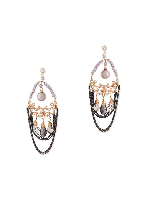 multi colored metal chandelier earrings - 11556295 - Very Small Image - 1