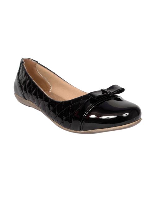 black faux leather textured ballerina - 11558203 - Very Small Image - 1