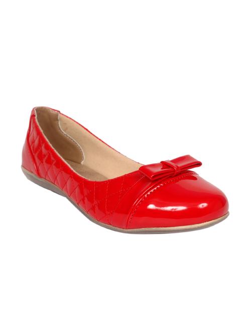 red faux leather textured ballerina - 11558204 - Very Small Image - 1