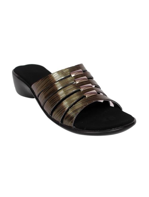 metallicfaux leather heel sandals - 11558258 - Very Small Image - 1