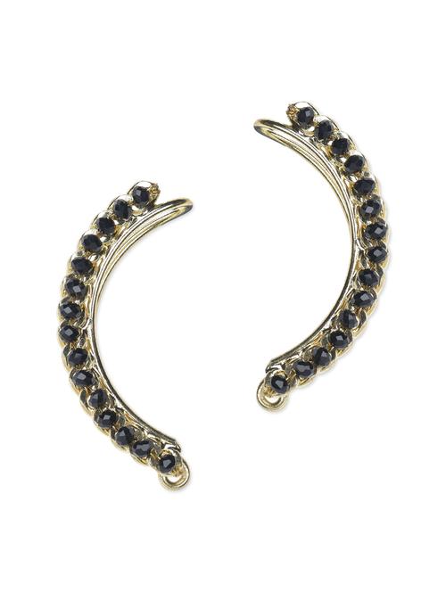 Black beads metallic cuffs earrings - 1155844 - Very Small Image - 1
