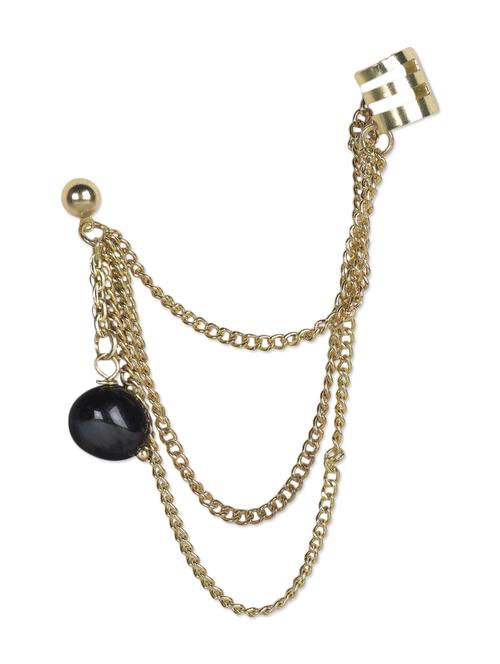 Gold stones metallic single string hanged earcuffs - 1155932 - Very Small Image - 1
