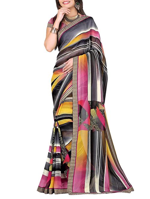 multi colored georgette saree - 11566883 - Very Small Image - 1