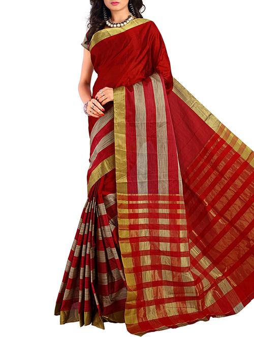 red art silk saree - 11566886 - Very Small Image - 1