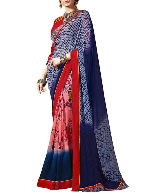 multi colored georgette saree - 11566965 - Very Small Image - 1