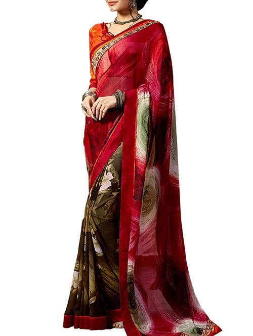 multi colored georgette saree - 11566972 - Very Small Image - 1