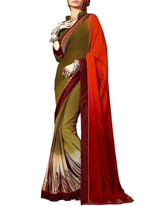 multi colored georgette saree - 11566973 - Very Small Image - 1